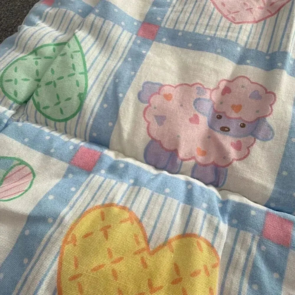 Little Bedding Vintage Baby Quilt Pastel Crib Blanket Red Calliope